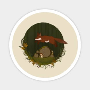 Forest Fox Run Magnet